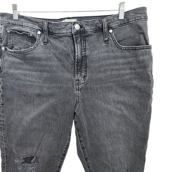 Madewell Women's 33 The Perfect Vintage Jean Black Denim High Rise Distressed - Picture 2 of 14